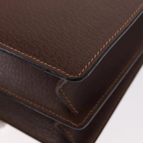 GUCCI Shoulder Bag Leather Gold Brown Auth 155188 - Picture 5 of 16